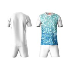Next Print Round neck jersey white with shorts NPTS69