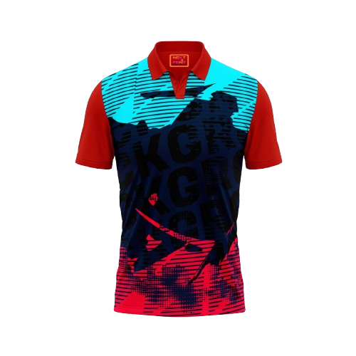 Red Polo Neck Half Sleeve T Shirt Nextprint F173