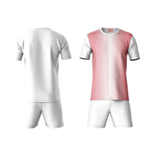 Next Print Round neck jersey white with shorts NPTS78