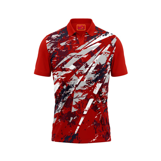 Red Polo Neck Half Sleeve T Shirt Nextprint G1132
