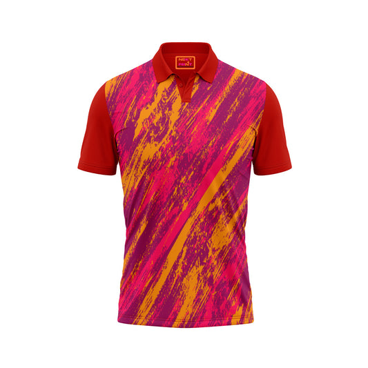 Red Polo Neck Half Sleeve T Shirt Nextprint G1148