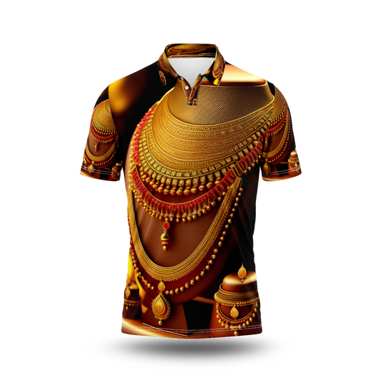 A gold necklace with the word love on it.