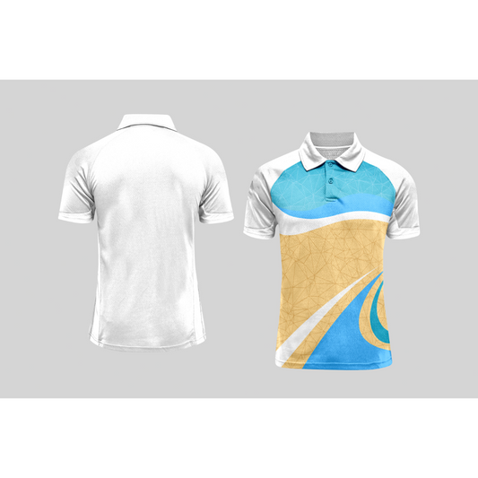 Next Print Cricket Polo Half White Customized Jersey NPCWH00A175
