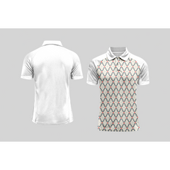 Next Print Cricket Polo Half White Customized Jersey NPCWH00A178