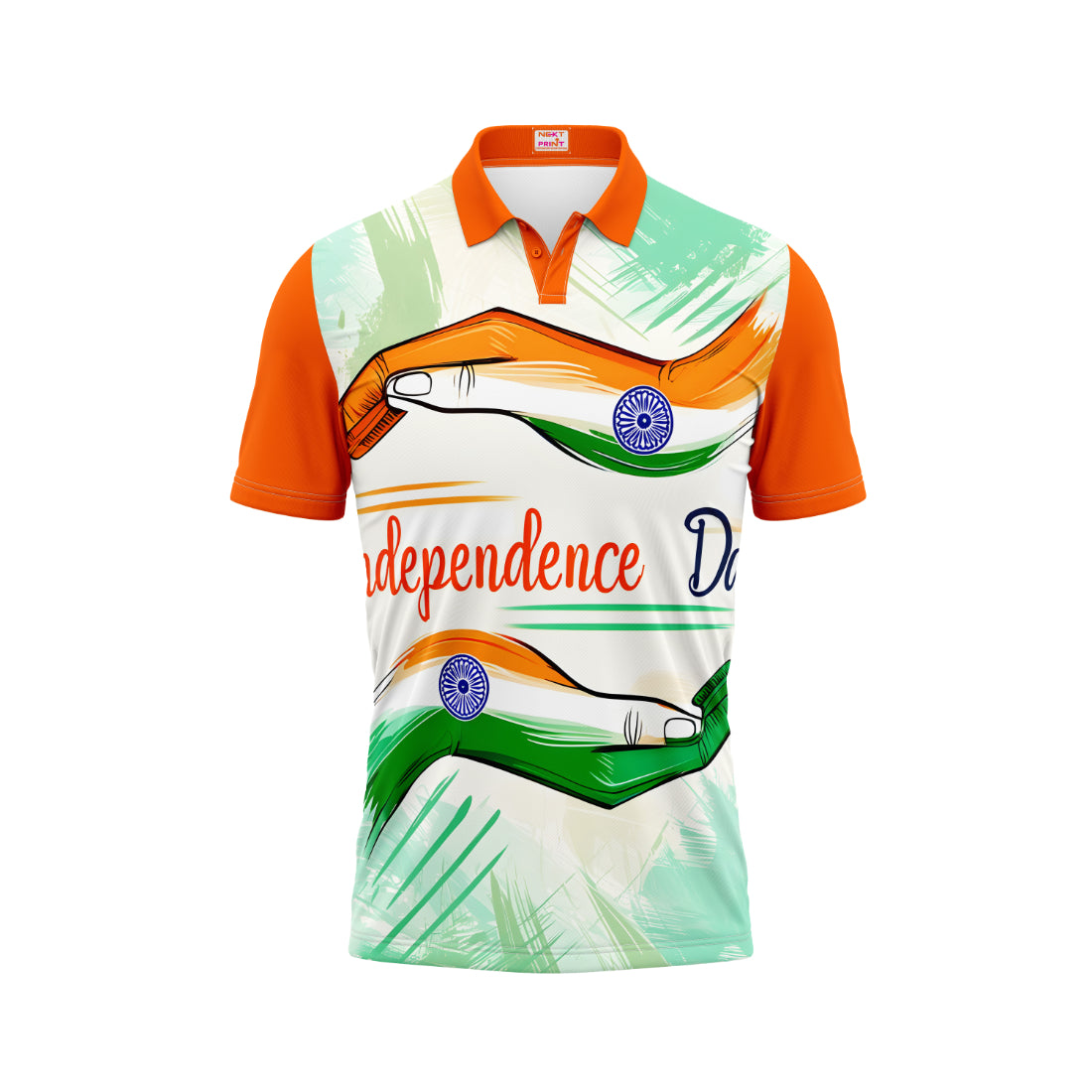 India Independence Day Polo Neck Proud Indian Tricolor Patriotic Printed T-Shirt | NextPrint