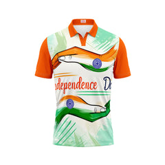 India Independence Day Polo Neck Proud Indian Tricolor Patriotic Printed T-Shirt | NextPrint