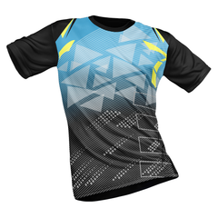 Polyester Half Sleeve Jersey with Round Collar and All Over Digital Print.