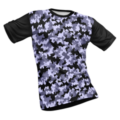 Polyester Half Sleeve Jersey with Round Collar and All Over Digital Print.