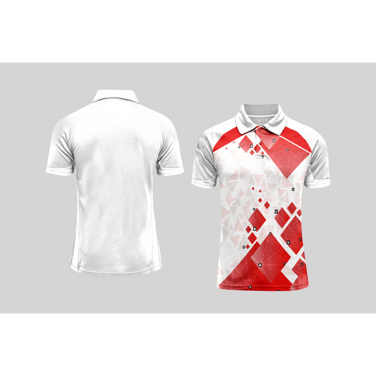Next Print Cricket Polo Half White Customized Jersey NPCWH00A189