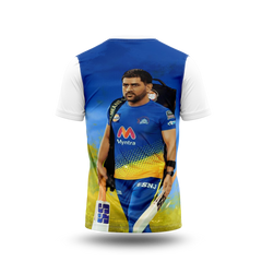 MS Dhoni Photo Printed T-Shirt.