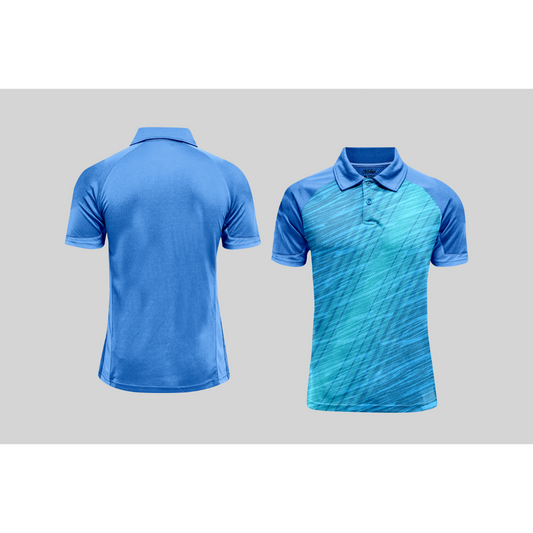 Next Print Cricket Polo Half Sky Blue Customized Jersey NPCWH00A2