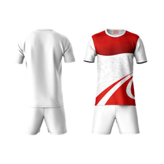 Next Print Round neck jersey white with shorts NPTS103
