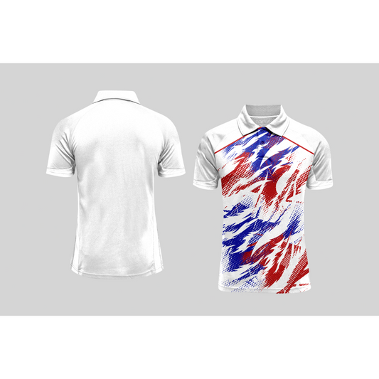 Next Print Cricket Polo Half White Customized Jersey NPCWH00A192