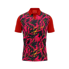 Red Polo Neck Half Sleeve T Shirt Nextprint G16