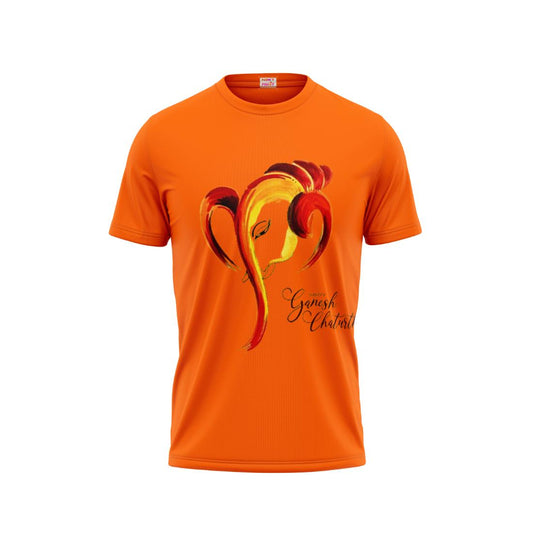 Next Print Ganesha Printed Tshirt Orange Colour Design 16