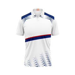 Next Print Customized Polo Neck White Jersey - NPTS104