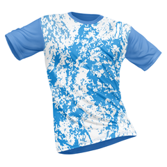 Polyester Half Sleeve Jersey with Round Collar and All Over Digital Print.