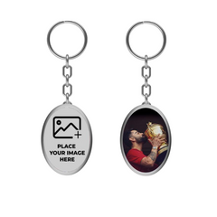 Next Print Custom Photo Printed Oval Shape Key Chain.