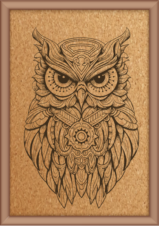 Next Print Laser Engraved Flat Mandala Owl .