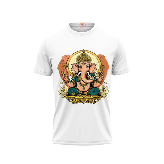 Next Print Ganesha Printed Tshirt White Colour Design 1