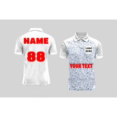 Next Print Cricket Polo Half White Customized Jersey NPCWH00A475