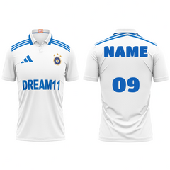 Customised India Test Cricket Team Jersey.With Your Name and Number Print.