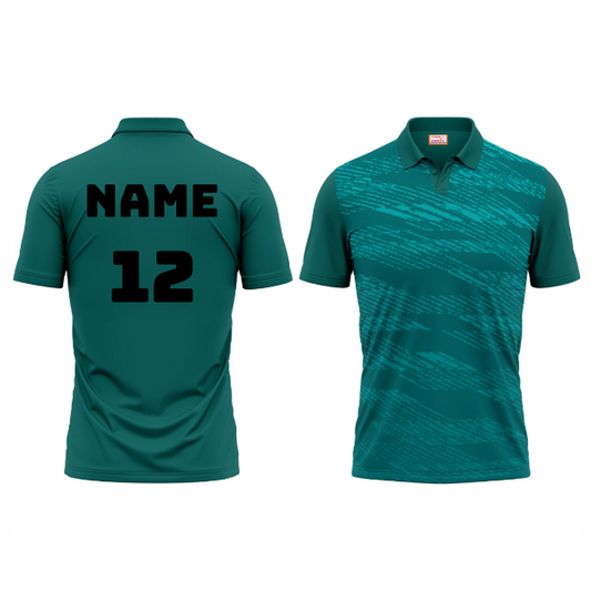 Next Print Polo Neck Printed Jersey Green NP002