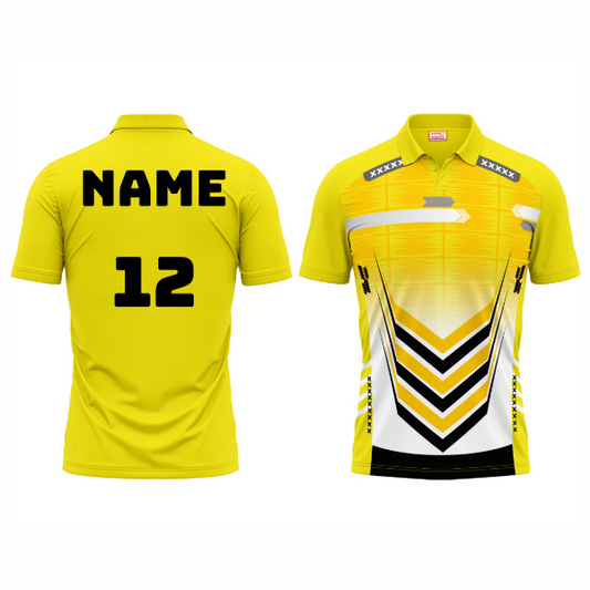 Next Print Polo Neck Printed Jersey Yellow NP5000012