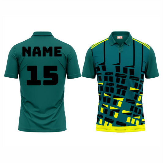 Next Print Polo Neck Printed Jersey Green NP0044