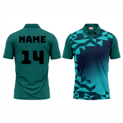 Next print Polo Neck Printed Jersey Green NP500005
