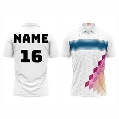 Next Print Customized Polo Neck White Jersey NPTS64
