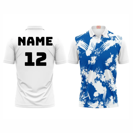 Next Print Customized Polo Neck White Jersey NPTS53