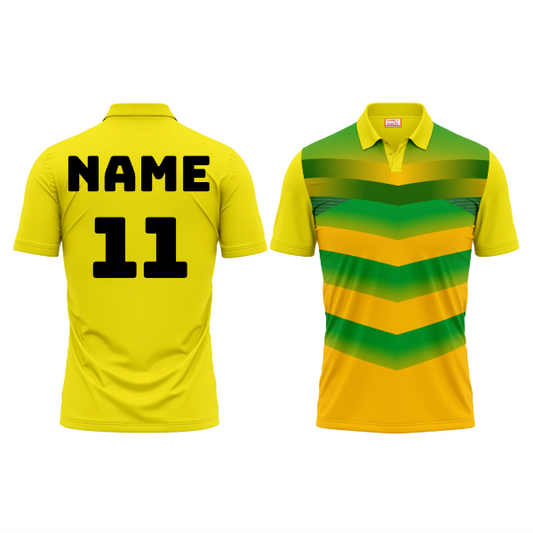 Next Print Polo Neck Printed Jersey Yellow NP50000160