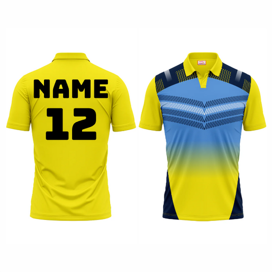 Next Print Polo Neck Printed Jersey Yellow NP50000160