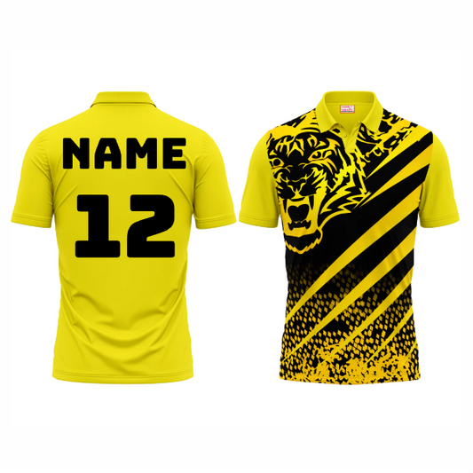 Next Print Polo Neck Printed Jersey Yellow NP00195