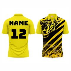 Next Print Polo Neck Printed Jersey Yellow NP00195