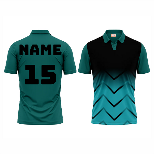 Next Print Polo Neck Printed Jersey Green NP00234