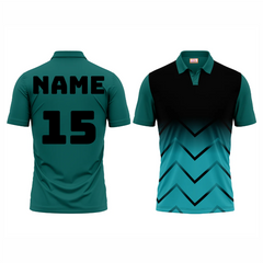Next Print Polo Neck Printed Jersey Green NP00234