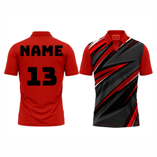 Next print  Red Polo Neck Half Sleeve T Shirt F187