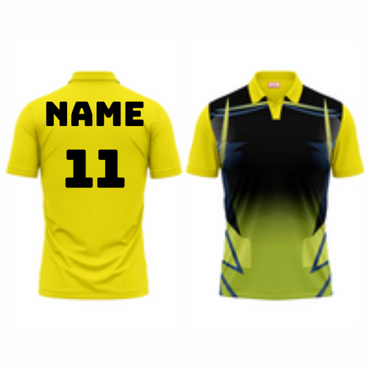 Polo Neck Printed Jersey Yellow NP50000129