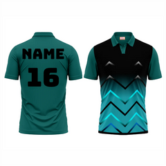 Next Print Polo Neck Printed Jersey Green NP0069