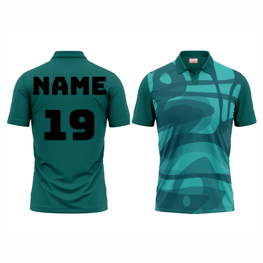 Next Print Polo Neck Printed Jersey Green NP0016