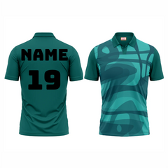 Next Print Polo Neck Printed Jersey Green NP0016