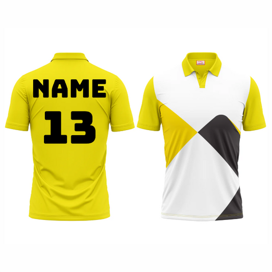 Next Print Polo Neck Printed Jersey Yellow NP50000198