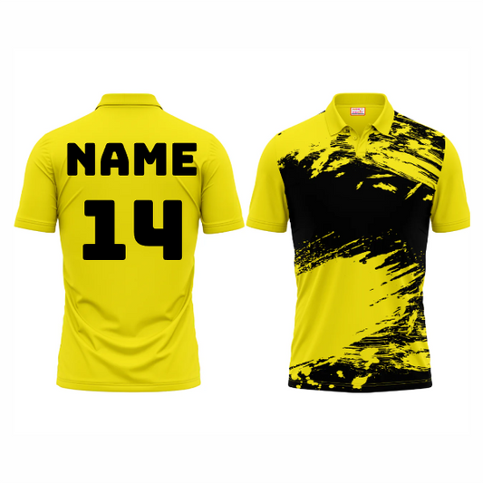 Next Print Polo Neck Printed Jersey Yellow NP50000116