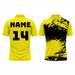 Next Print Polo Neck Printed Jersey Yellow NP50000116