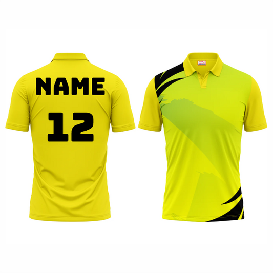 Next Print Polo Neck Printed Jersey Yellow NP00107