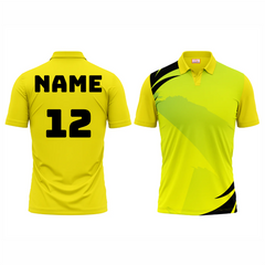 Next Print Polo Neck Printed Jersey Yellow NP00107