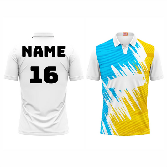 Next Print Customized Polo Neck White Jersey NPTS93