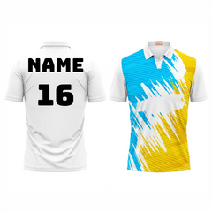 Next Print Customized Polo Neck White Jersey NPTS93